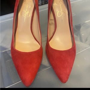 Jessica Simpson Red Velvet Heels